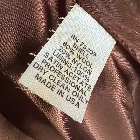 Marvin Richards VTG NEW Houndstooth Wool Coat with Fox Fur Collar Size 10 - Picture 11 of 14